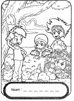 Een kleurplaat van  digimon