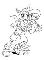 Een kleurplaat van  digimon