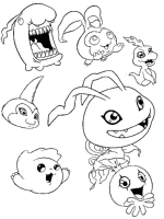 Een kleurplaat van  digimon