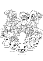 Een kleurplaat van  digimon