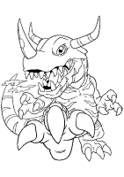 Een kleurplaat van  digimon