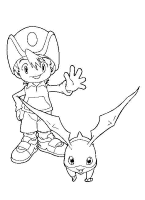 Een kleurplaat van  digimon