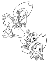 Een kleurplaat van  digimon