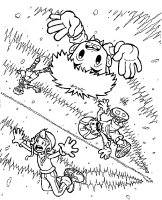 Een kleurplaat van  digimon