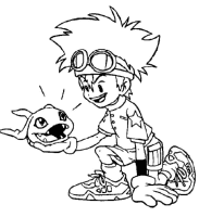 Een kleurplaat van  digimon