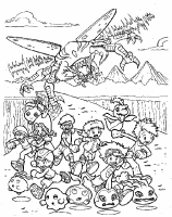 Een kleurplaat van  digimon