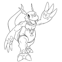 Een kleurplaat van  digimon
