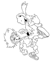 Een kleurplaat van  digimon