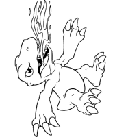 Een kleurplaat van  digimon
