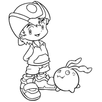 Een kleurplaat van  digimon