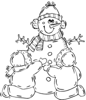 Een kleurplaat van  winter
