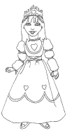 Een kleurplaat van  prinses