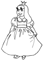 Een kleurplaat van  prinses