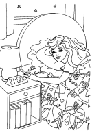 Een kleurplaat van  barbie