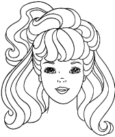 Een kleurplaat van  barbie