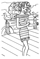 Een kleurplaat van  barbie