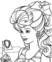 Een kleurplaat van  barbie