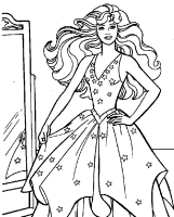 Een kleurplaat van  barbie