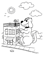 Een kleurplaat van  clifford