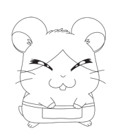 Een kleurplaat van  hamtaro