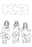 Een kleurplaat van  k3