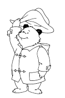 Een kleurplaat van  paddington