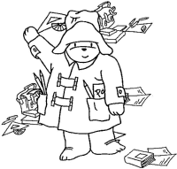 Een kleurplaat van  paddington