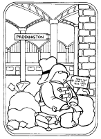 Een kleurplaat van  paddington