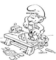 Een kleurplaat van  smurfen