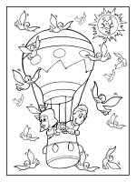 Een kleurplaat van  luchtballon
