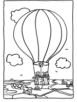 Een kleurplaat van  luchtballon