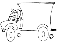 Een kleurplaat van  vrachtwagen