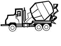 Een kleurplaat van  vrachtwagen