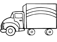 Een kleurplaat van  vrachtwagen