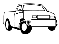 Een kleurplaat van  vrachtwagen