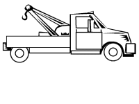Een kleurplaat van  vrachtwagen
