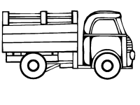 Een kleurplaat van  vrachtwagen